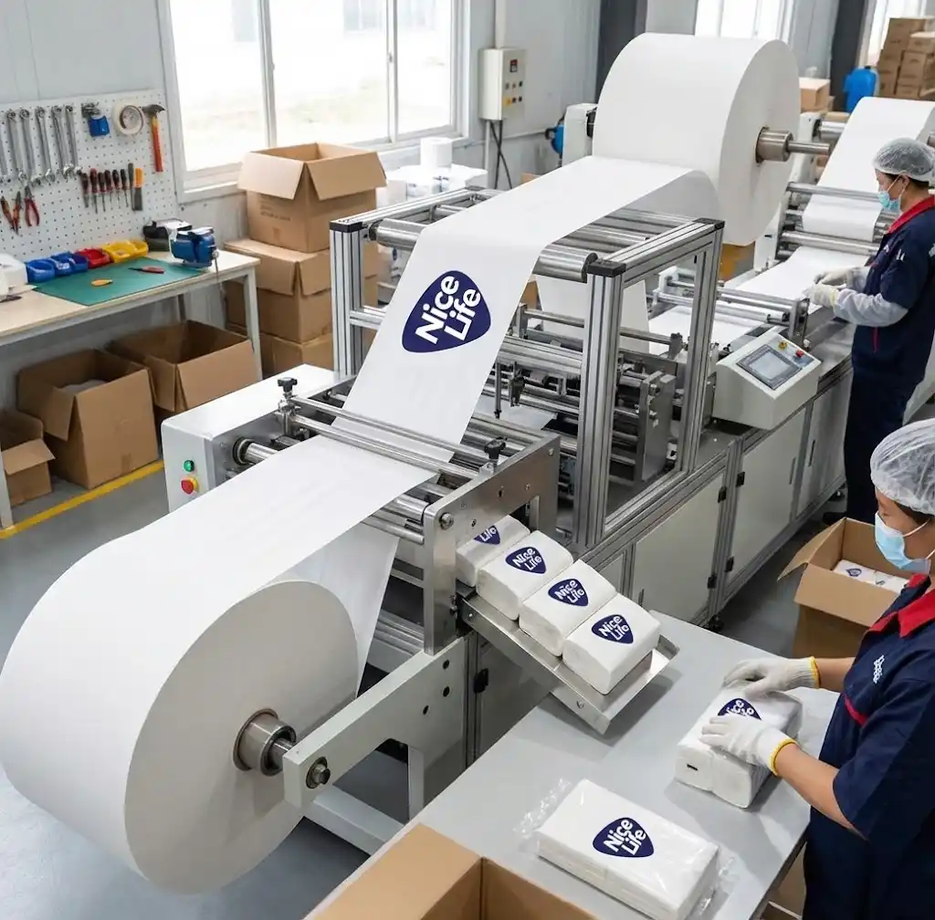 مصنع مناديل ورقية صغيرة